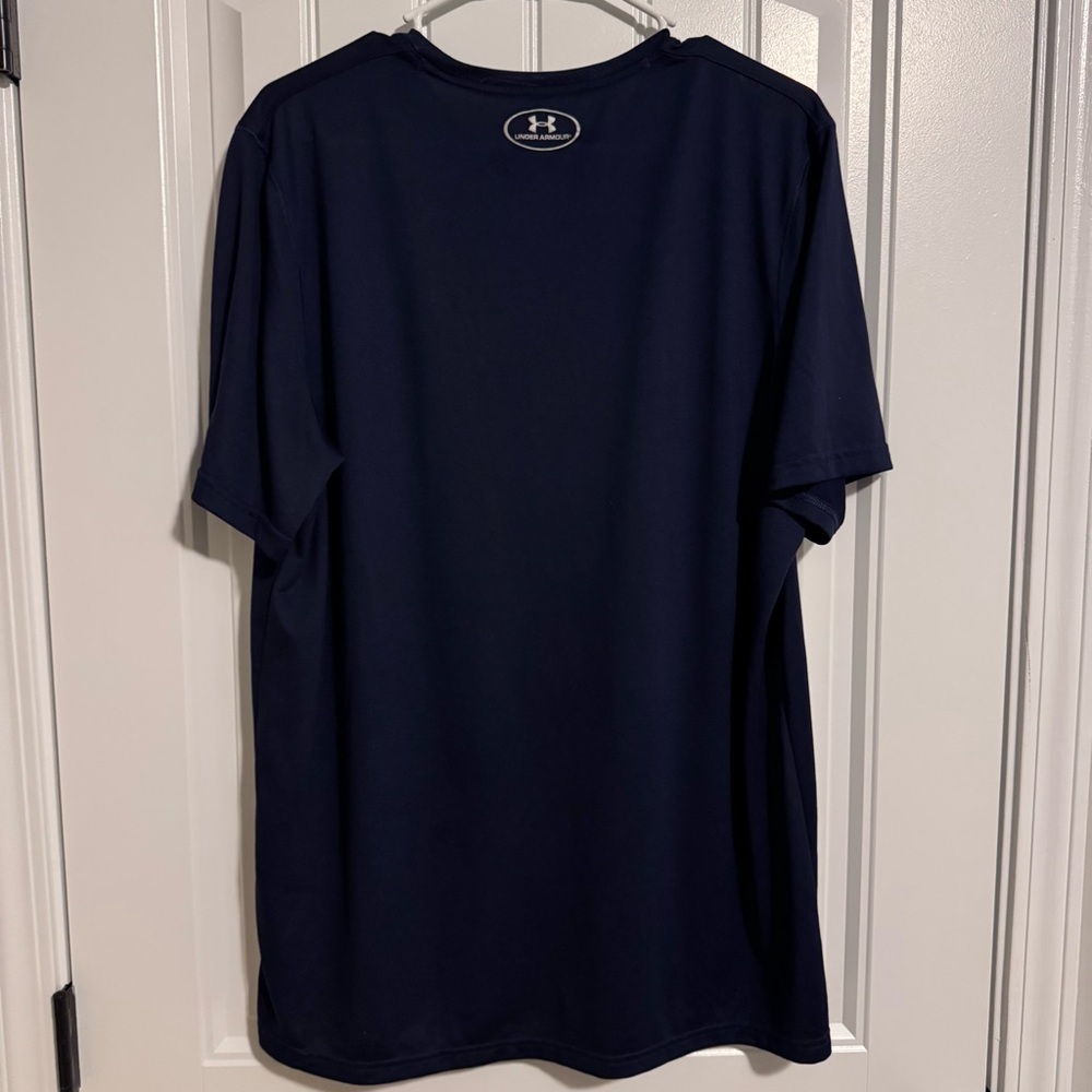 Under Armour Men’s Medium Dark Blue Short Sleeve HeatGear T-Shirt - Picture 4 of 8
